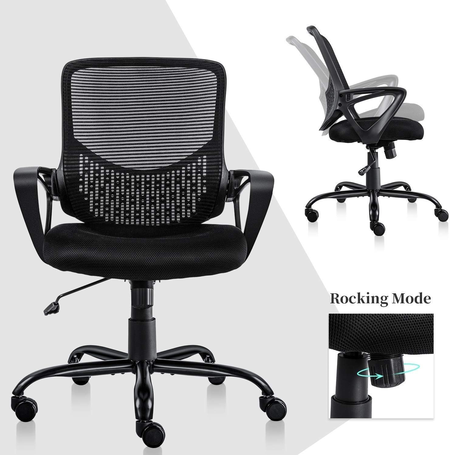 Ergonomic Office Chair Lumbar Support Mesh Chair Computer Desk Task Chair with Armrests: Office Products
