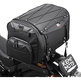 KEMIMOTO Motorcycle Travel Luggage Bags, 60L Expandable Large Capacity Motorcycle Tail Bag, Waterproof Rear Rack Trunk, Motor Pannier Bag with Rain Cover and Straps
