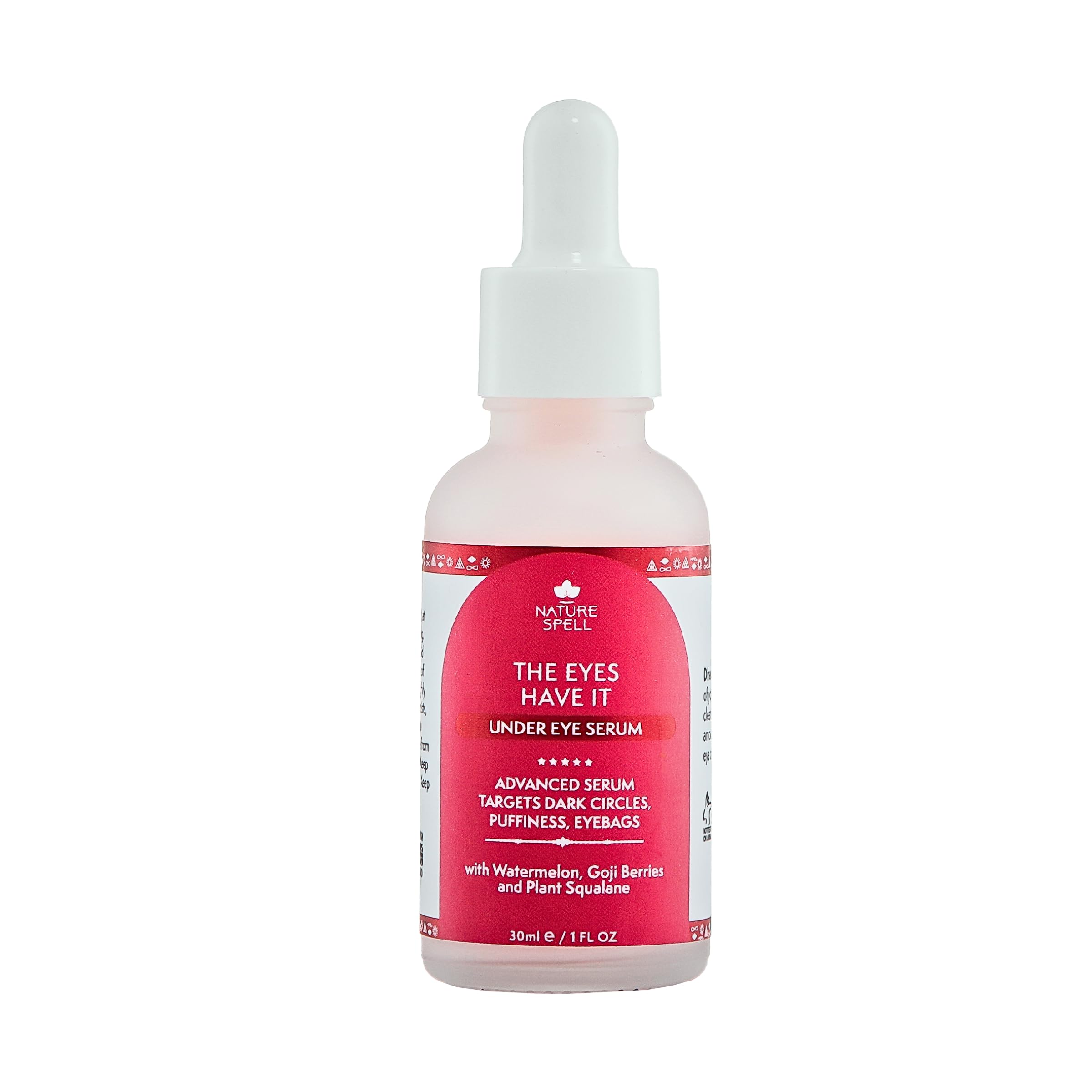 Nature Spell Under Eye Serum, Hydrating & Brightening Eye Formula, Targets Dark Circles, Reduces Puffiness & Fine Lines, with Watermelon & Goji Berry, For All Skin Types, Vegan Skincare, 30ml