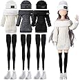 Geyoga 3 Set 12 Pcs Doll Clothes and Accessories Suit Pants Shoes Spring Sweater Outfits, Dolls are Not Included(White, Black, Gray,12 Inch)