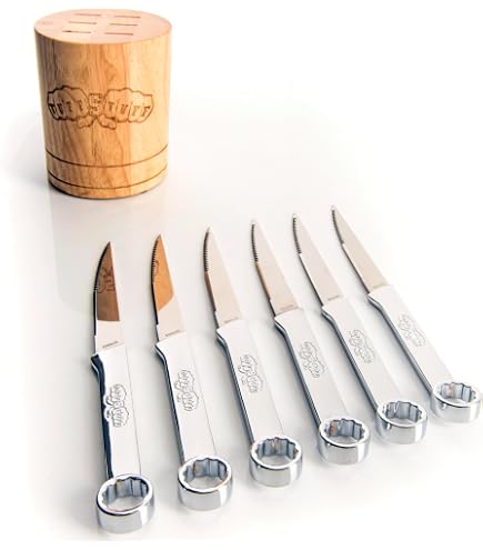 Amazon.com: Snap on open end wrench steak knife set with wood