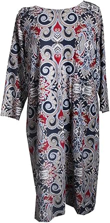 paisley print shift dress
