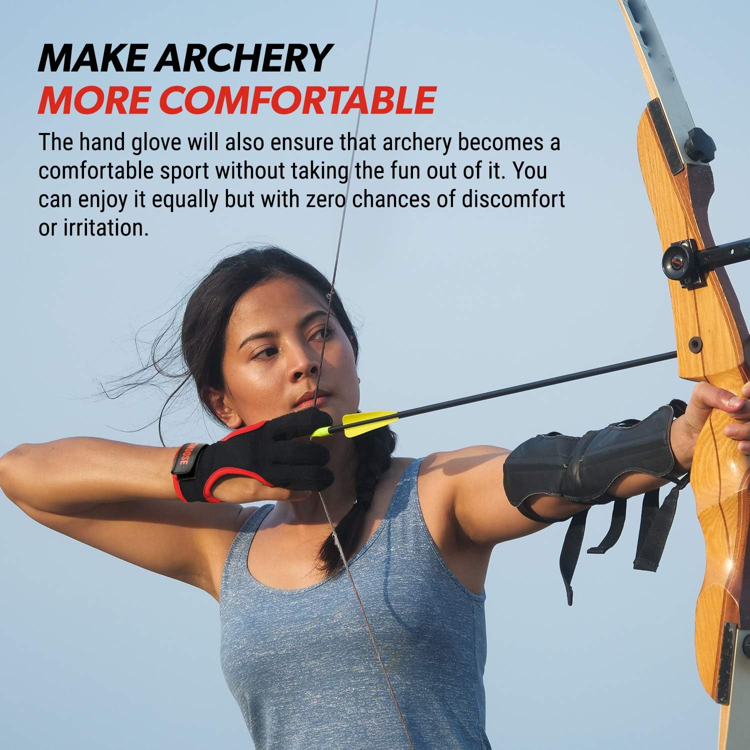 DMoose Archery Glove for Men Women, Three Finger Design, Finger Protection Shooting Hunting Targeting Bow Tab Gear Accessories, 4-Way and Leather Material Non-Slip Padded Guard Improve Grip Stability : Sports & Outdoors