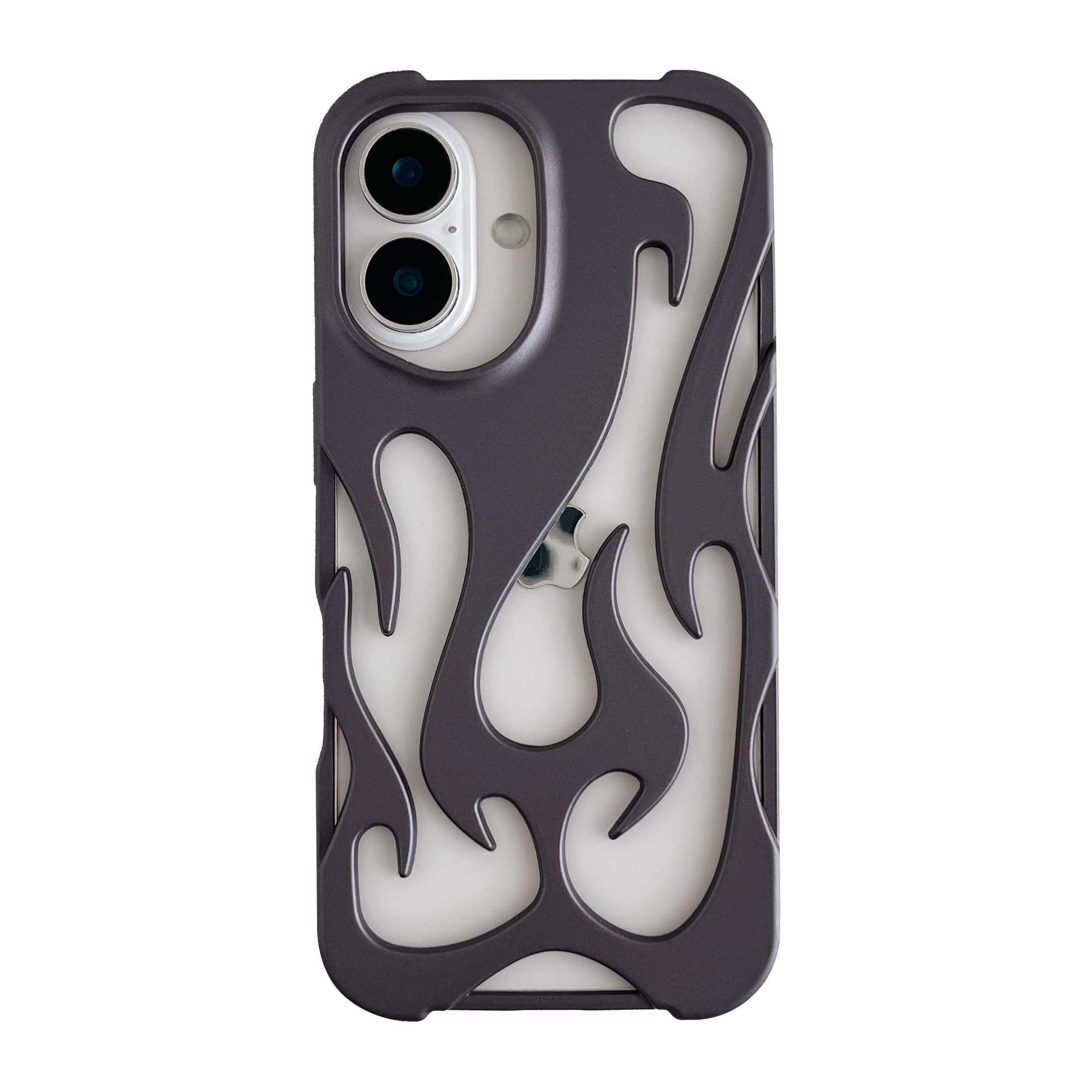 Emylisa Heat Dissipation for iPhone Case, Solid Color Hollow Flame Matte Soft Phone Case (Purple,for iPhone 15 Pro)