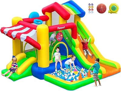 FBSPORT Inflatable Bouncy Castle Double Slide Trampoline Ball Pit Kids 135kg