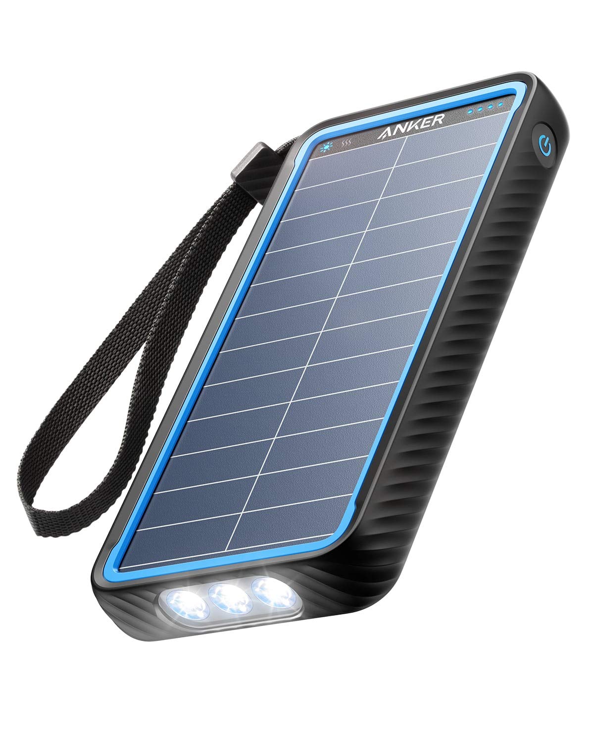Anker Solar Power Bank, PowerCore Solar 10000 Dual-Port Solar Charger with Flashlight, IP64 Splashproof, Dustproof for Camping/Outdoor Activities, Compatible with iPhone, Samsung
