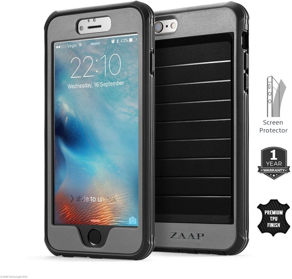 ZAAP ® (USA) Vault IPHONE6/6S CASE + Built-in Clear Screen Protector(2-1 Combo), Ultra Protective, Shock & DUST Resistant
