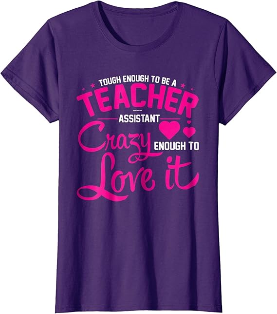 Womens Cute Teacher Assistant TShirt Gift with Funny