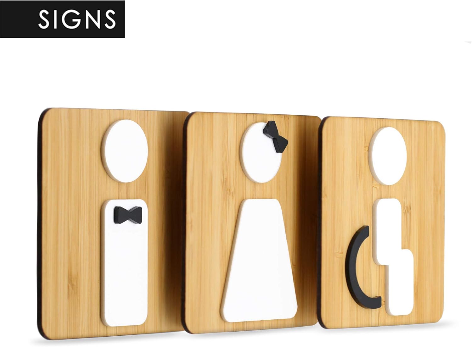 Targhete Per Porte Bagno - Set Da 3 In Alluminio - Donna, Uomo, Disabili - Adesive E Resistenti - Foto 10