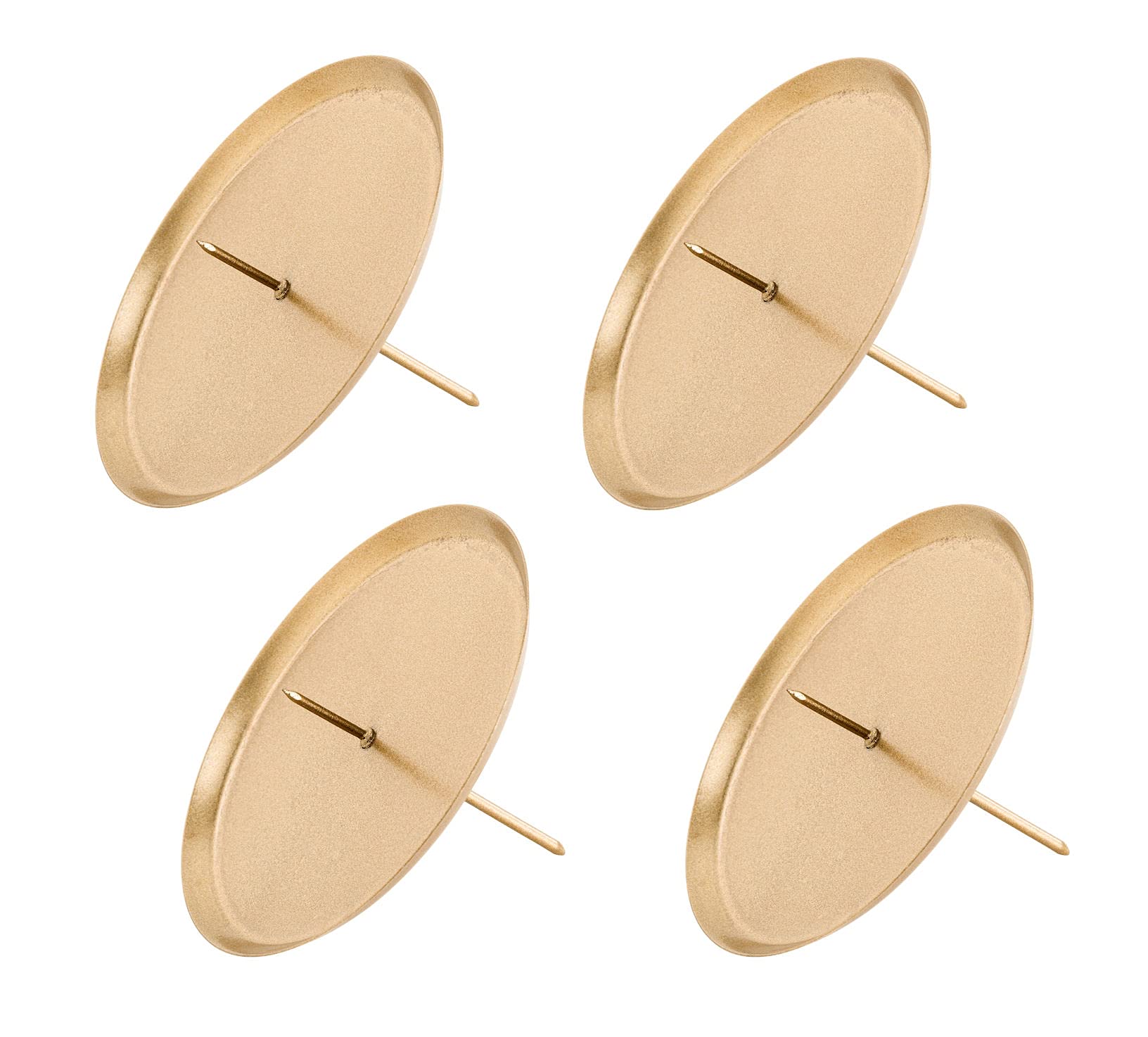 Candle Pick with Spike in Gold – Set of 4 / 10 cm – Advent Wreath Christmas Arrangement Candle Holder Candle Plate Candle Pin