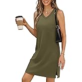 BKRIVE V-Neck Summer Casual Beach Dress for Women 2025 Vacation Women's Sleeveless Sundress with Split