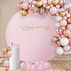 Outpain 7.2FT Baby Pink Round Arch Backdrop Cover