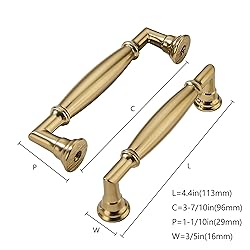 khtumeware 5 Pack 3-3/4 Inch(96mm) Brushed Brass