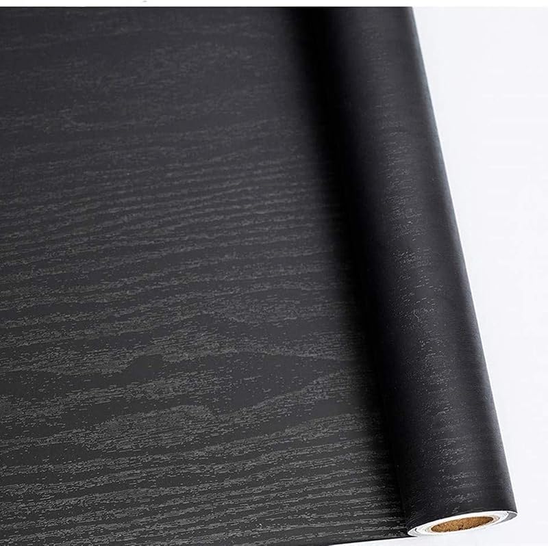 Abyssaly Black Vinyl Wrap Self Adhesive 40cm x 300cm Wood Effect