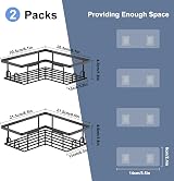 UUlioyer Corner Shower Caddy 2-Pack Rustproof No Drilling Black view 6