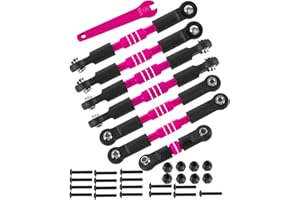 RCHuiWow RC Alloy Turnbuckles Camber Links Upgrades Part for 1/10 Slash 4WD(VXL),Rustler 4WD(VXL),Stampede 4WD(VXL),Bandit 4WD(VXL),Hoss 4WD(VXL) Adjustable Tie Rods & Turnbuckles Hops Up,Pink