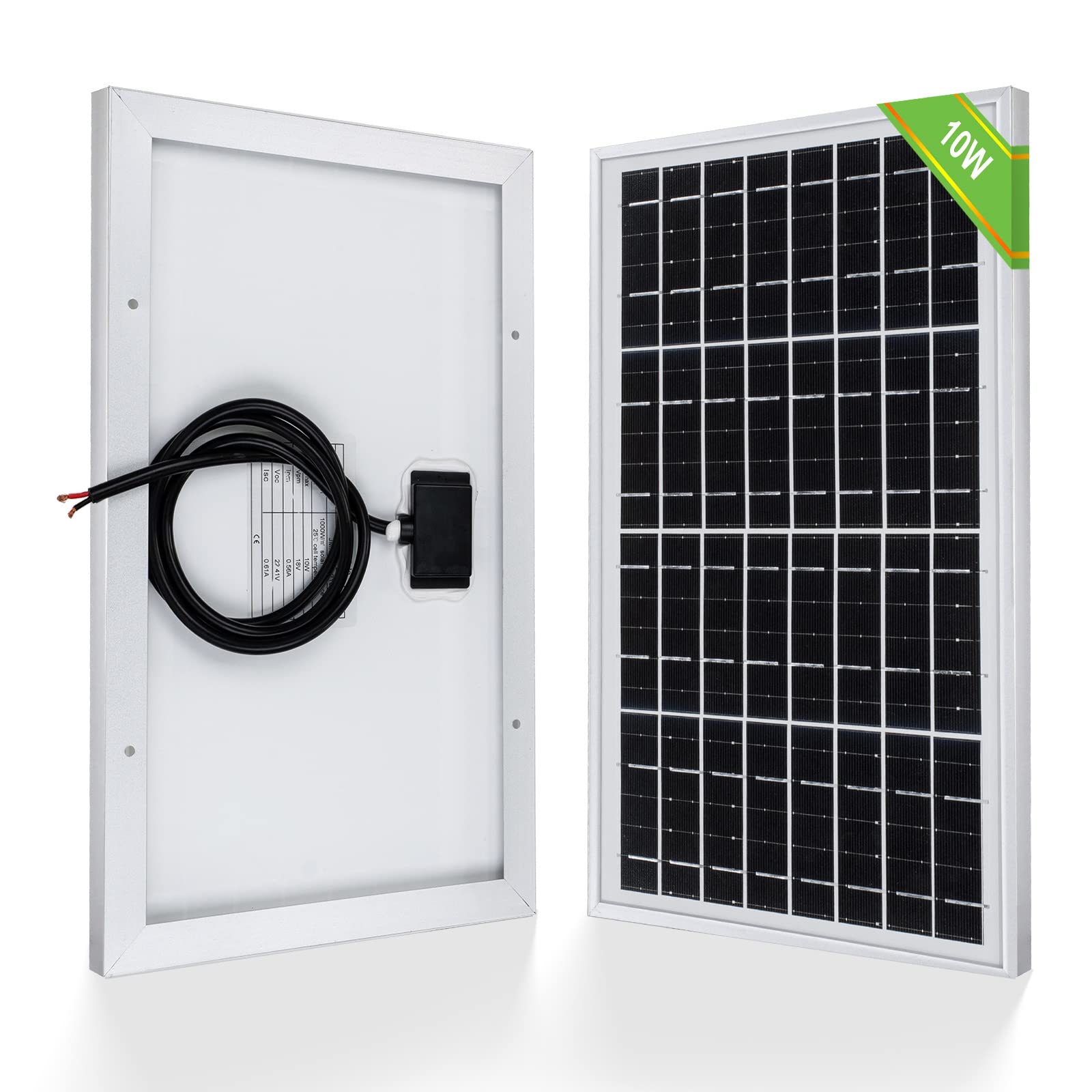Photo 1 of ECO-WORTHY 10W Solar Panel Battery Charger Portable for Charging 12V Battery or Vehicle Gate Opener,Electrical Fence Chicken Coop Lawn Tractor Boat