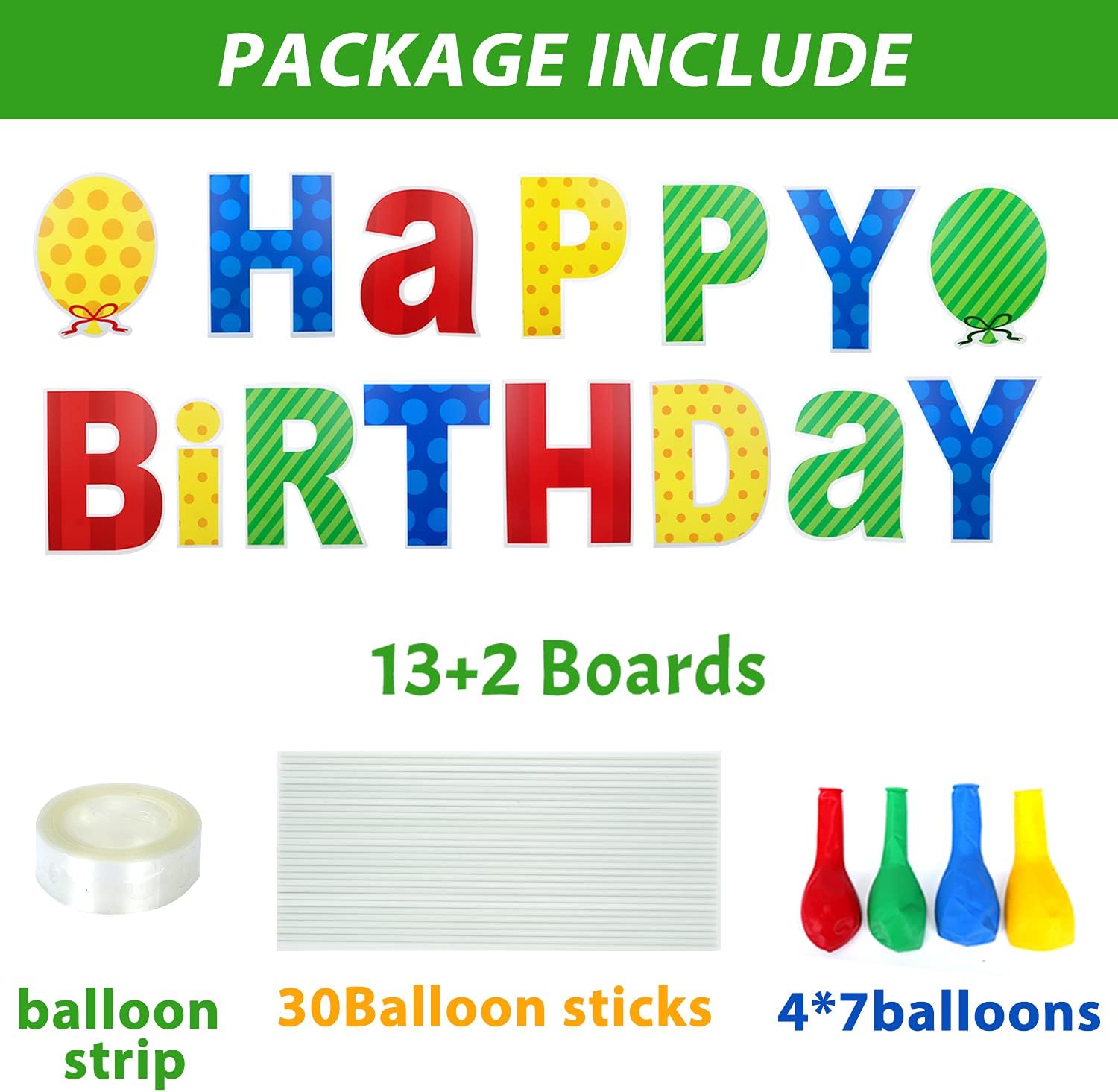 ComboJoy 15 Packs Happy Birthday Yard Sign with Stakes - Perfect Outdoor Lawn Decorations with Bright & Colorful Letters Made of Thick Weatherproof Corrugated Board and 30 Stakes : Garden & Outdoor