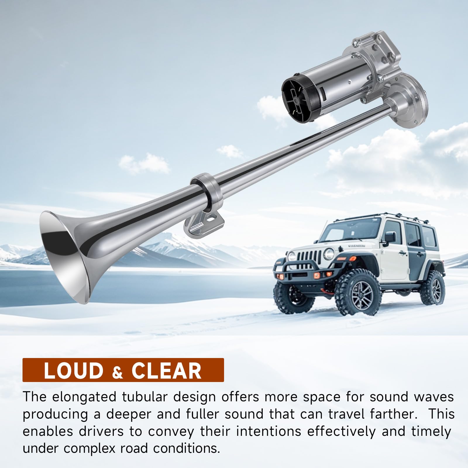 BANHAO Air Horn for Truck Boats Cars 12V 150db Super Loud Truck Train Horns Kit with Air Compressor Single Trumpet car horn for Vehicles SUV Train Pickup