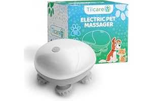 Handheld Pet Massager for Dogs and Cats by Tilcare - Electric Cat and Dog Massage Tool - Head and Back Scratcher for Relievin