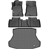 HAFIDI® Floor Mats & Cargo Liner Set Fit for 2015-2012 Honda Civic & Civic Si Only Sedan (Not Coupe) All Weather Protection TPE Anti-Slip Car Full Set Floor Liners Custom Accessories - Black