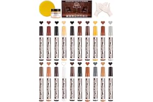 Lifreer Furniture Markers Touch Up - 20 Colors Wood Touch Up Markers With Beeswax - Wood Stain Markers Pens For Scratches - Wood Repair Kit For Wood Floors, Tables, and Bedposts