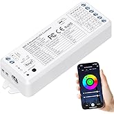 EMITEVER WiFi&Bluetooth 5-in-1 LED Controller WT5 Dimmable for DC12-24V PWM Single Color/CCT/RGB/RGBW/RGBCCT LED Strip Lights, Compatible with Tuya APP/Smart Life/Alexa/Google Home