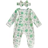 Socutebabe My First Easter Baby Girl Outfit Newborn Bunny Print Footed Jumpsuit Baby Easter Zipper Romper Cute Summer Clothes