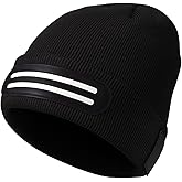 Beanie with Light, USB Rechargeable Beanie with Built-in Headlamp, Flashlight Beanie Hat for Men Dad Husband Him (Black)