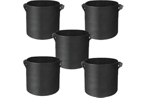 Skycase Grow Bags, 5-Pack 7 Gallon Grow Pots,Heavy Duty Thickened Nonwoven Plant Fabric Pots with Handles for Gardening