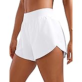 CRZ YOGA Mid Waisted Split Running Shorts for Women 4" - Comfy Mesh Liner for Workout Athletic Gym Track Quick Dry