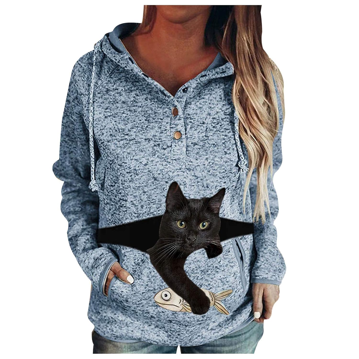 Buy callmin Ladies Sweatshirt Pullover with Hooded, Women's Long Sleeve