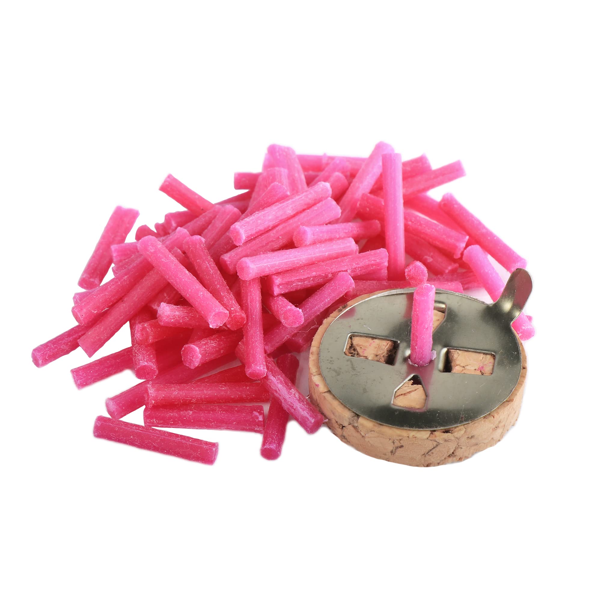 NKlaus 2 pcs SET 20g ca. 80 pcs paraffin rose oil lamp wick and 1x 3cm floating wick holder 40930