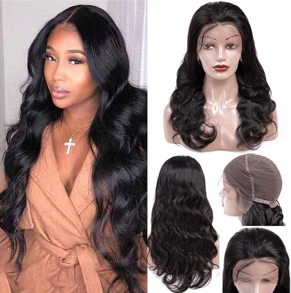 Brazilian Virgin Hair Body Wave 3 Bundles with Closure 8A 100% Unprocessed Brazilian Body Wave Human Hair Weft With Lace Closure Free Part Natural Black Color (20 Inch)