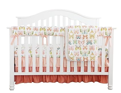 peach crib skirt