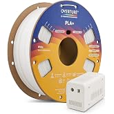 OVERTURE High Speed PLA+ 3D Printer Filament 1.75mm, 1kg White | Upgraded Rapid PLA 2.0 with Enhanced Toughness &amp; Stability, 1kg Spool (2.2lbs) Fit Most FDM 3D Printers (White)