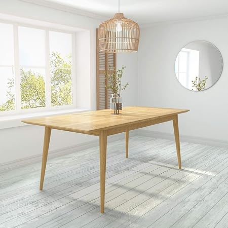 Briana Solid Oak Extendable Dining Table Seats 6 Scandi Amazon Co Uk Kitchen Home