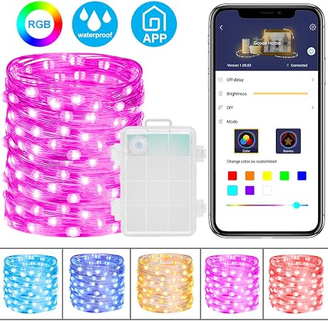 Amazon Com Minger Rgb Fairy Lights With App Led Multicolor