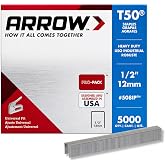 Arrow 508IP Heavy Duty T50 1/2-Inch Staples for Upholstery, Construction, Furniture, Crafts, 5000-Pack