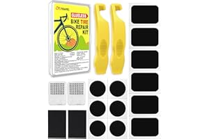 cyctravel Bike Tire Repair Kit, Bicycle Inner Tube Puncture Patch Kits Contains 12 PSC Glueless Bike Tire Patch and Enhanced Material Tire Levers, Bike Patch Kit for Mountain and Road Bikes.