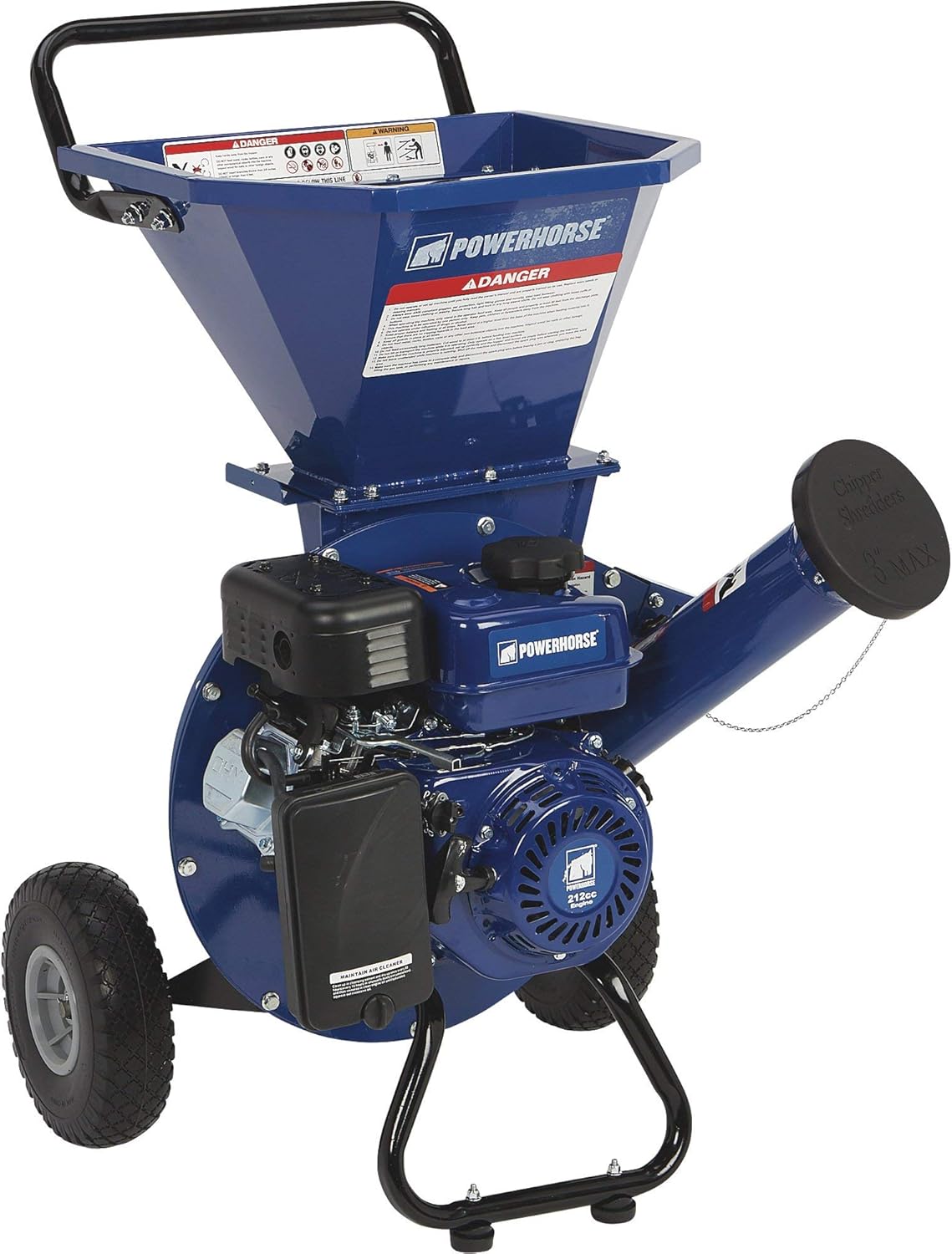 Powerhorse 3-in-1 Wood Chipper/Shredder - 212cc Rato OHV Engine, 3in. Chipping Capacity