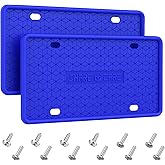YIZHEN 2 Pack Silicone License Plate Frame, Front Back License Plate Cover, License Plate Bracket Holder Rust-Proof Rattle-Proof Weather-Proof for US CA Standard Cars (Dark Blue)