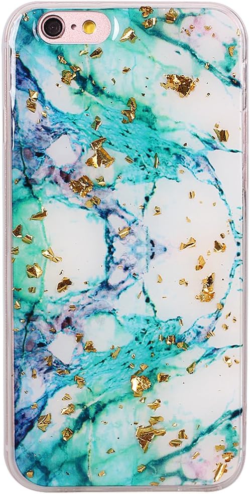 iPhone 6 Case, iPhone 6s Gel Shell Cover, Asnlove Glitter Sparkle Design Shockproof Flexible Silicone Ultra Slim Soft Back Skin Protective Case for Apple iPhone 6/6s, Green Marble