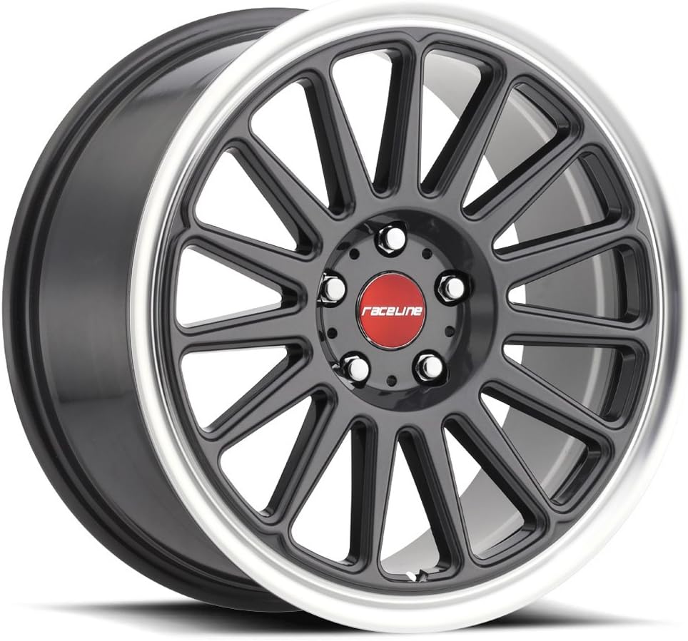 315 GRIP Gunmetal with Machined Lip 18" x 8.5", 45 Offset, 5x108 Bolt Pattern, 72.6mm Hub