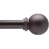 Kenney Chelsea 5/8" Standard Decorative Window Curtain Rod, 48-86", Weathered Brown