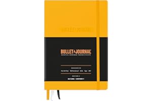 LEUCHTTURM1917 The Official Bullet Journal Edition 2 - Notebook Built for BuJo, Medium A5 204 Pages of 120gsm Paper, with Bujo Pocket Guide (Yellow24)