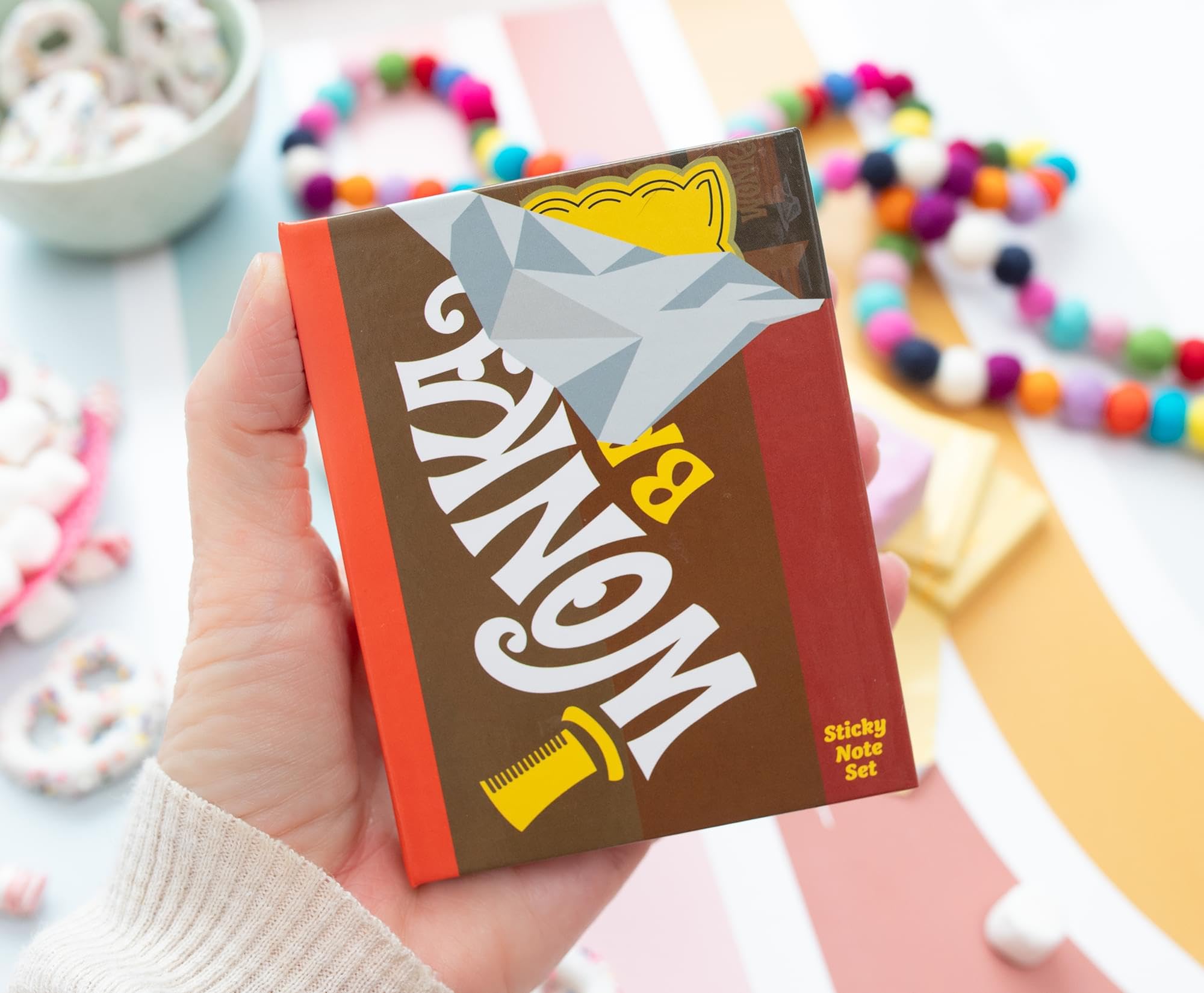 Willy Wonka Chocolate Bar Icons Sticky Note and Tab Box Set | Notepad Stationery Paper, School and Office Supplies