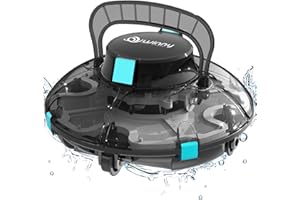 WINNY POOL CLEANER Cordless Robotic Pool Vacuum, Automatic Pool Vacuum with Transparent Design, Powerful Suction & Dual-Motor, Ideal for Flat Above Pools up to 538 Sq.ft -Winny 200SE