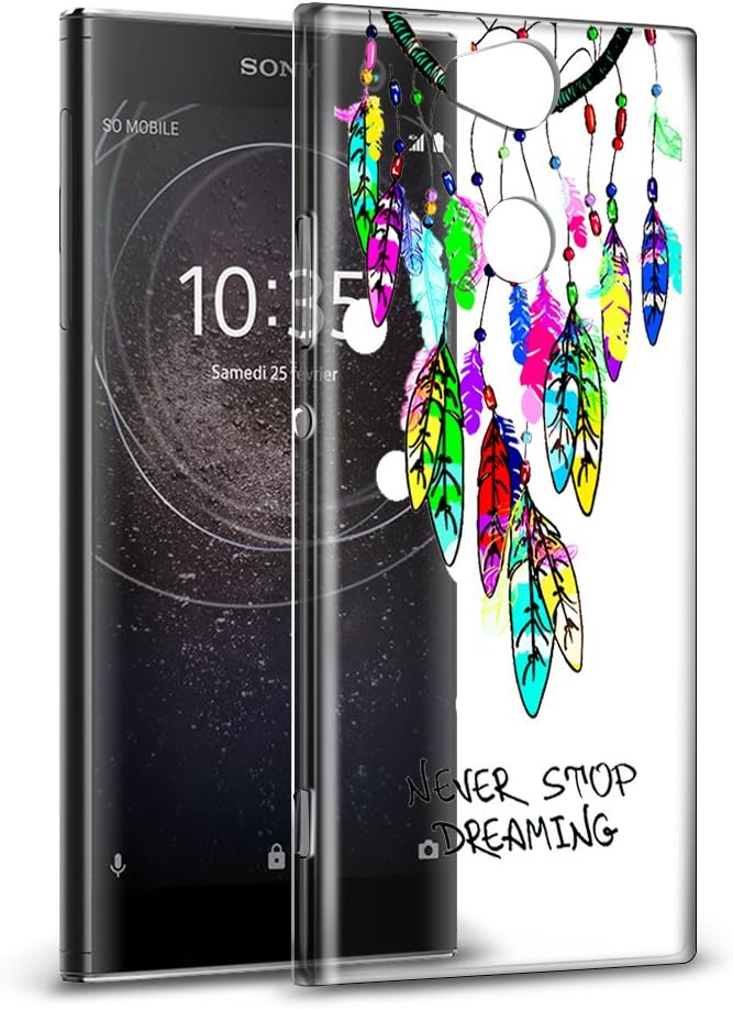 Sony Xperia XA2 Case, Eouine Phone Case Clear with Pattern [Ultra Slim] Shockproof Soft TPU Silicone Gel Cover Bumper Skin for Sony Xperia XA2 5.2" Smartphone (Willow)
