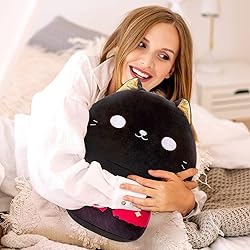 Mewaii 14 Inch Mushroom Plush, Kawaii Black Cat